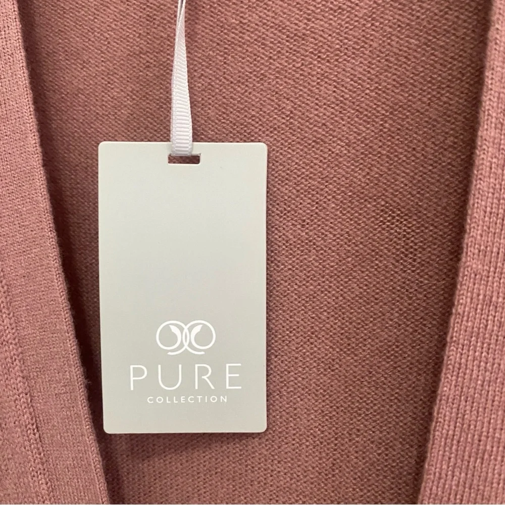 NWT Pure Collection 100% Cashmere Dusty Rose Cardigan Sweater Size 14-16 - Picture 3 of 10
